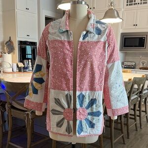 Handmade Vintage Quilt, One-of-a-Kind,Chore coat Size small/medium